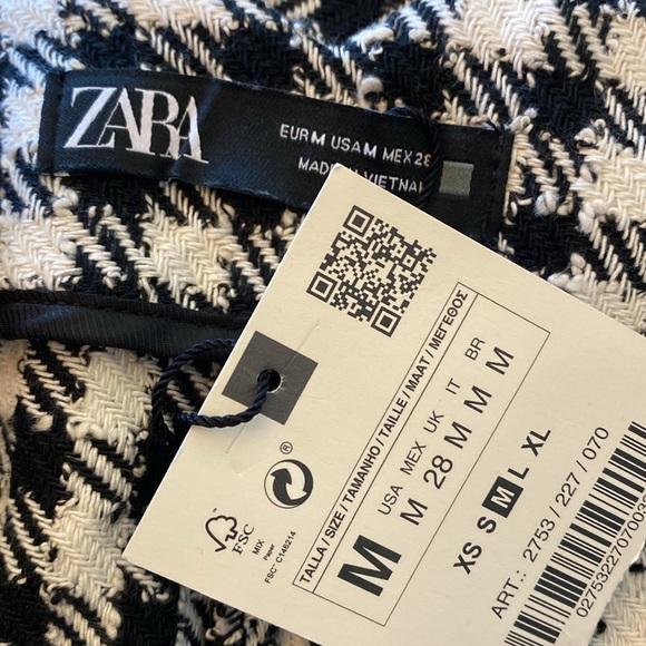 NWT Zara Houndstooth High Waist Shorts, Size M - Picture 10 of 10